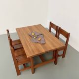 Set of table and 4 chairs, 60s mountain furniture
