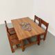 Dining table and 4 chairs, mountain furniture from the 1960s.