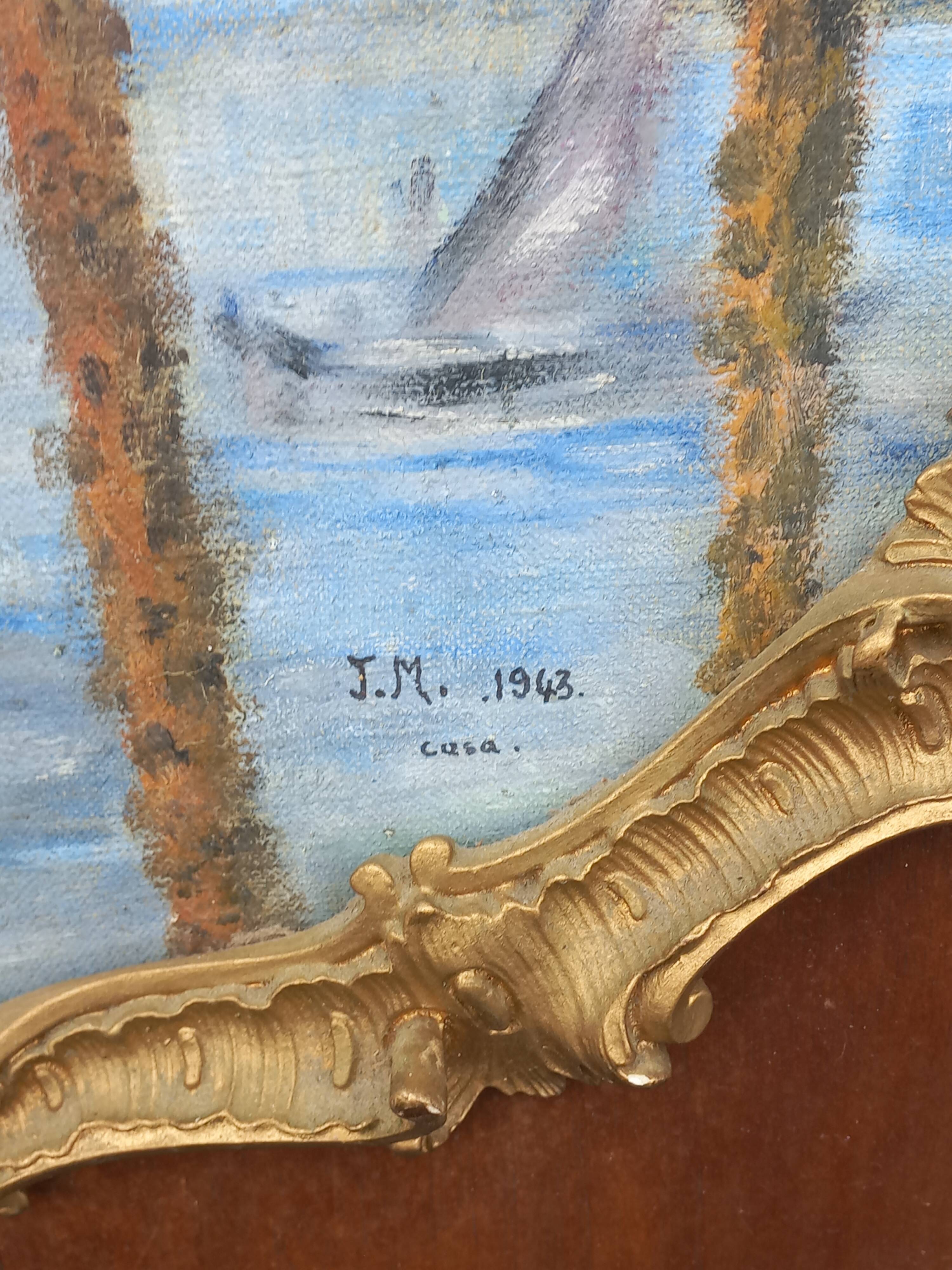 Orientalist oil on canvas, Casablanca, 1943, monogrammed J.M.