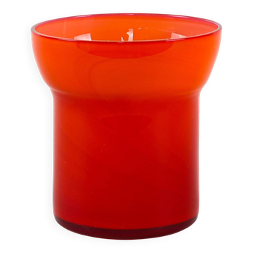 Vase en verre rouge, design danois, années 1970, fabriqué au Danemark