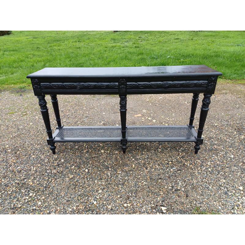 Napoleon III style wooden and cane console