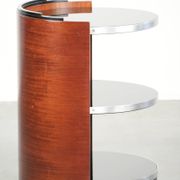 Mobile side table / bar table with black glass tops