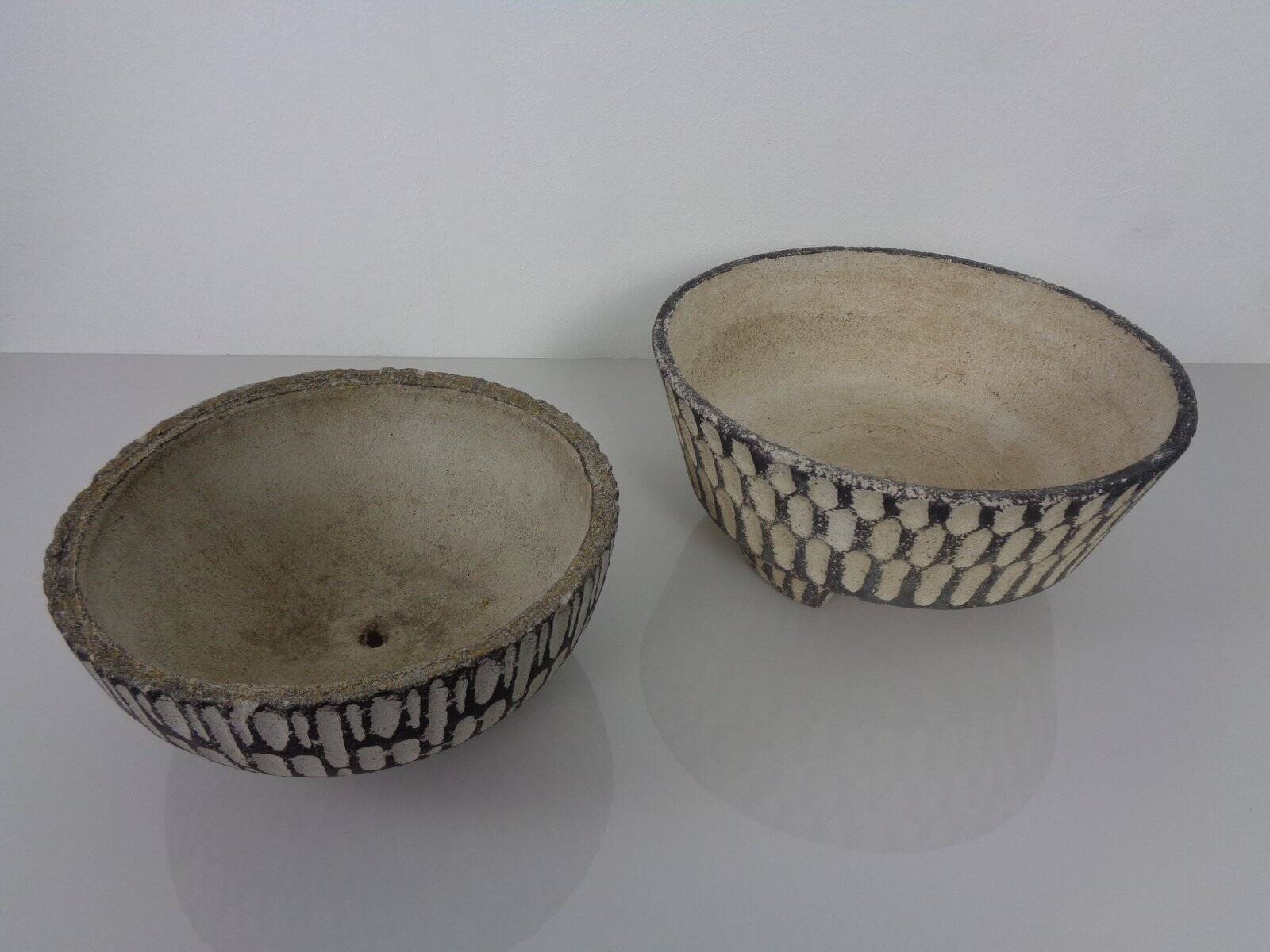 Mid-Century Concrete Planters, 1960s, Set of 2