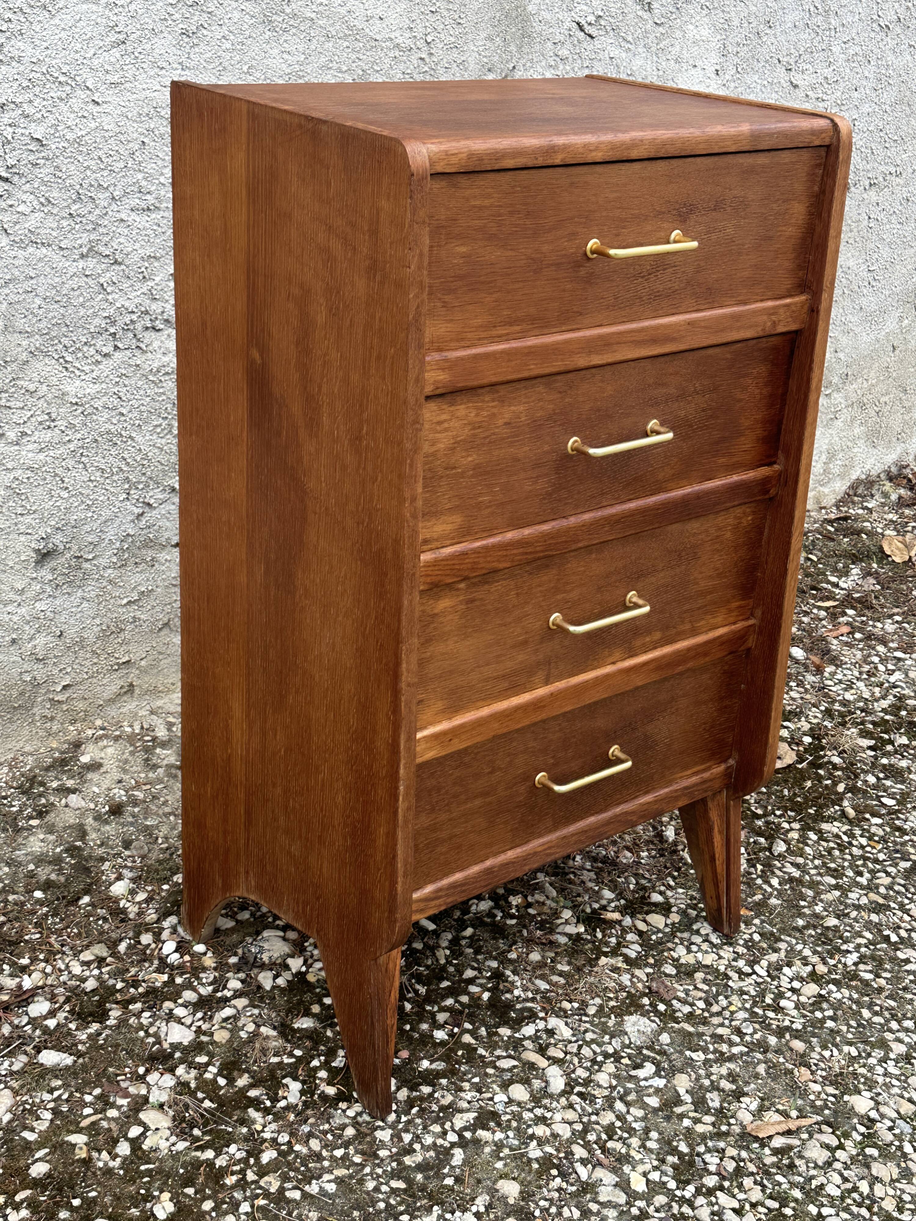 Commode chiffonnier vintage pieds compas design annees 60
