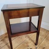 English pedestal table with leather top