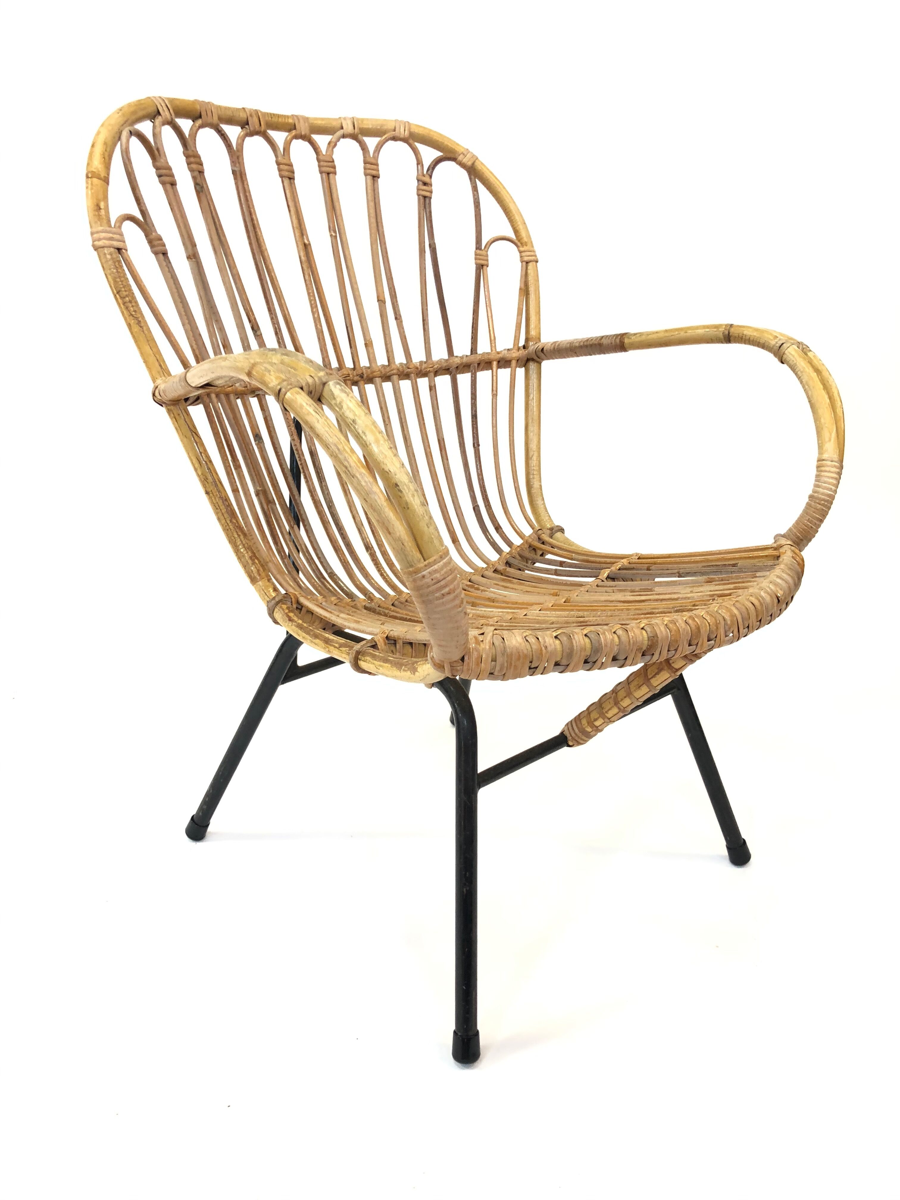 Rattan chair by Rohe Noordwolde, 1960