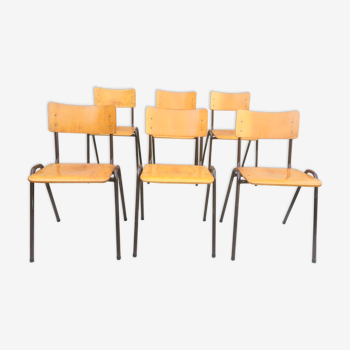 Lot de 6 chaises retro hollandaises