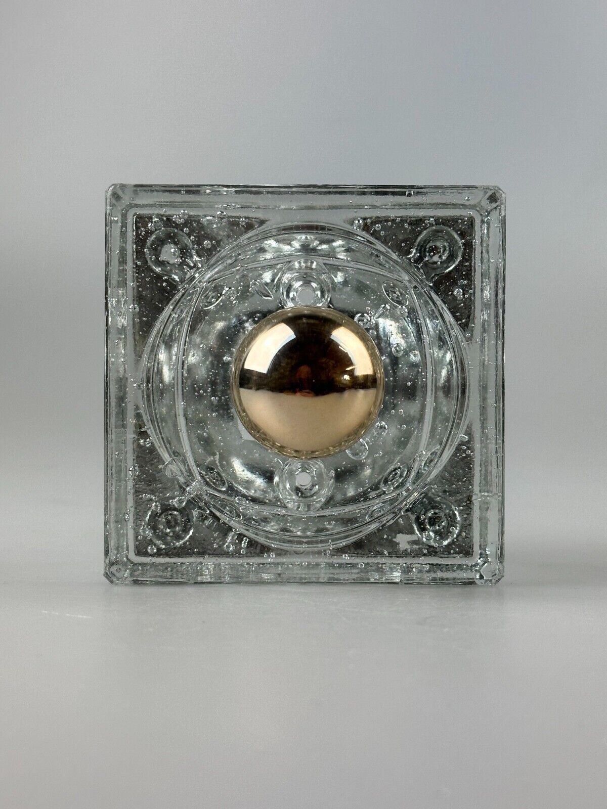 60s 70s Wall Lamp Ice Glass Cube Wall Sconce by Müller & Zimmer Germany