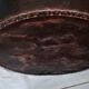 Studded old leather hat box