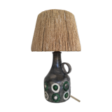 Ceramic lamp 1960 rope lampshade