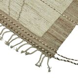 Handwoven Turkish Rustic 206 cm x 295 cm Beige Wool Carpet