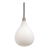 Drop-shaped hanging lamp in white opal glass, by danish El-Light, 1990s