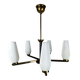 Vintage brass/opaline pendant lamp