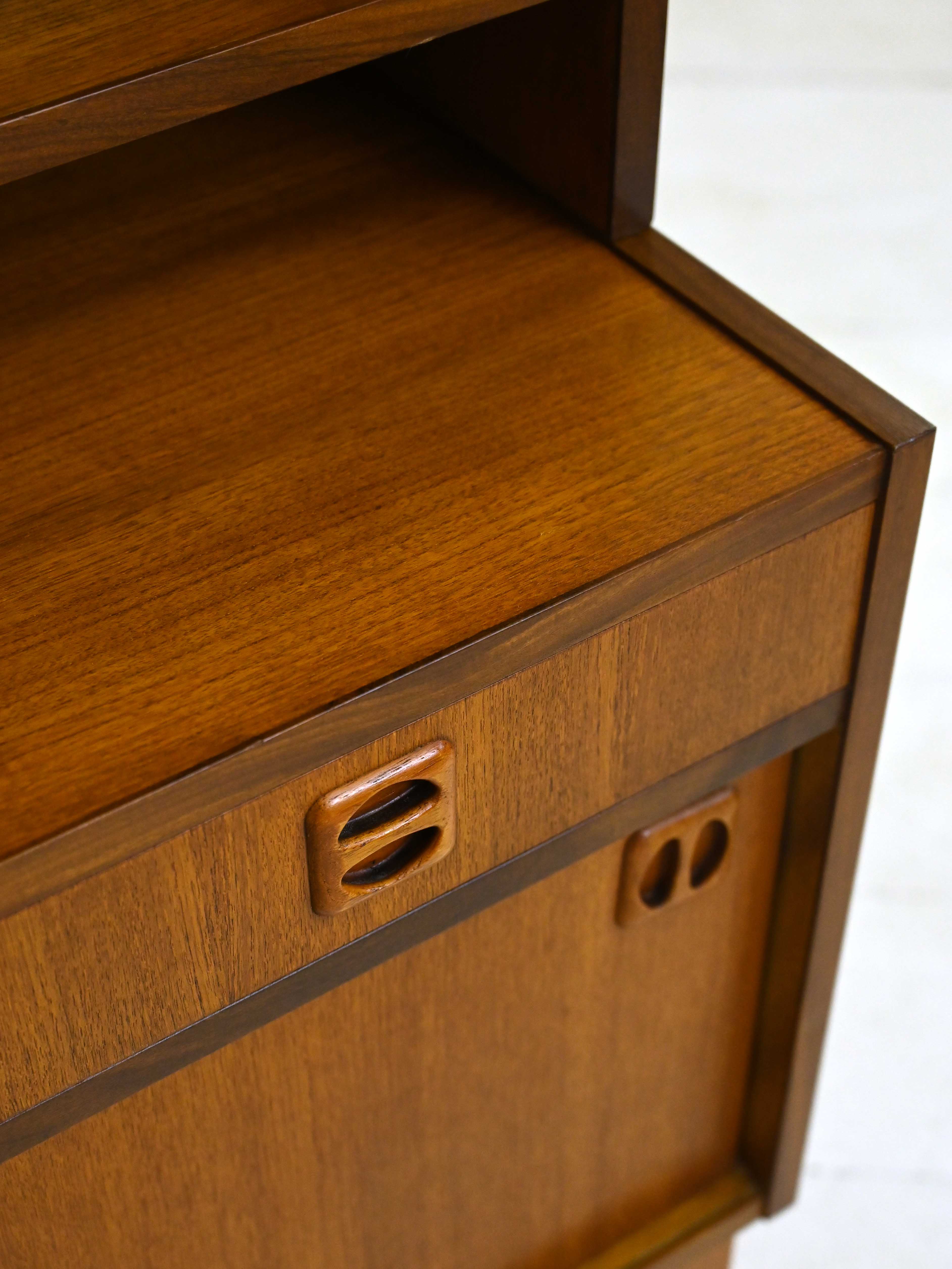 Scandinavian bookcase with bar compartment