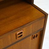 Scandinavian bookcase with bar compartment