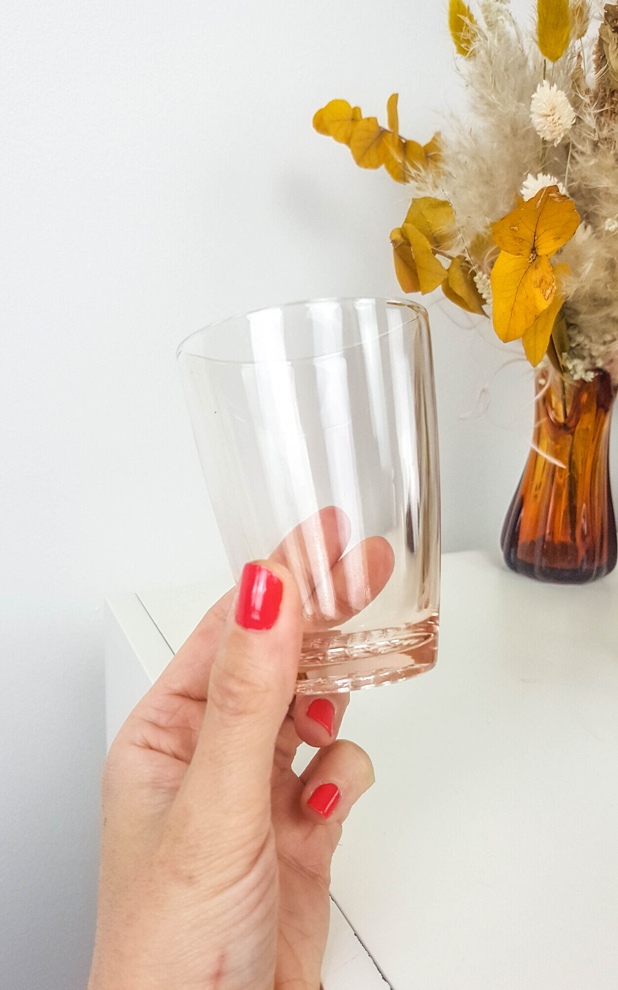 Lot of 4 vintage pink glasses vintage pink glass