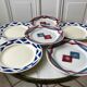 Set of 6 flat plates badonviller courville and sumatra 30s