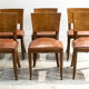 Set de six chaises cuir art déco France 1930