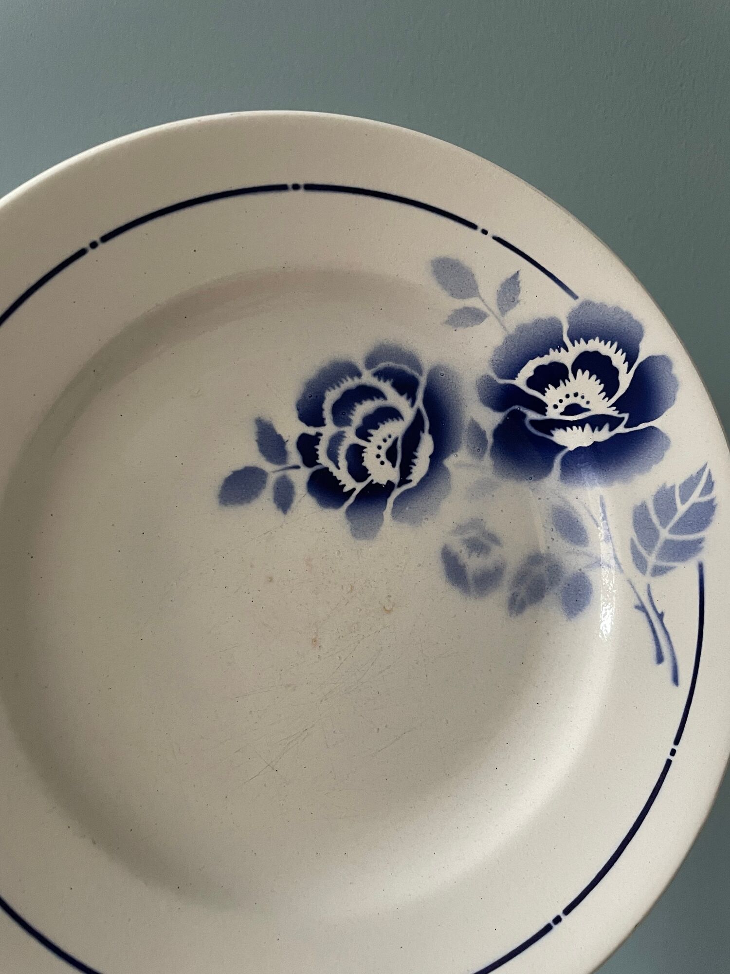 Set of 8 vintage st Amand flat plates made in France