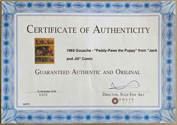 Planche B Comics BD ''Paddy-Paws the Puppy'' from ''Jack and Jill'' 1969