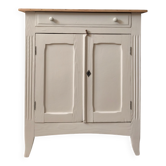 Petit buffet parisien ancien rénové – Beige & bois naturel