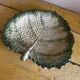 Empty Pocket / Basket / Ceramic Dish Barbotine Cabbage Leaf signed GV