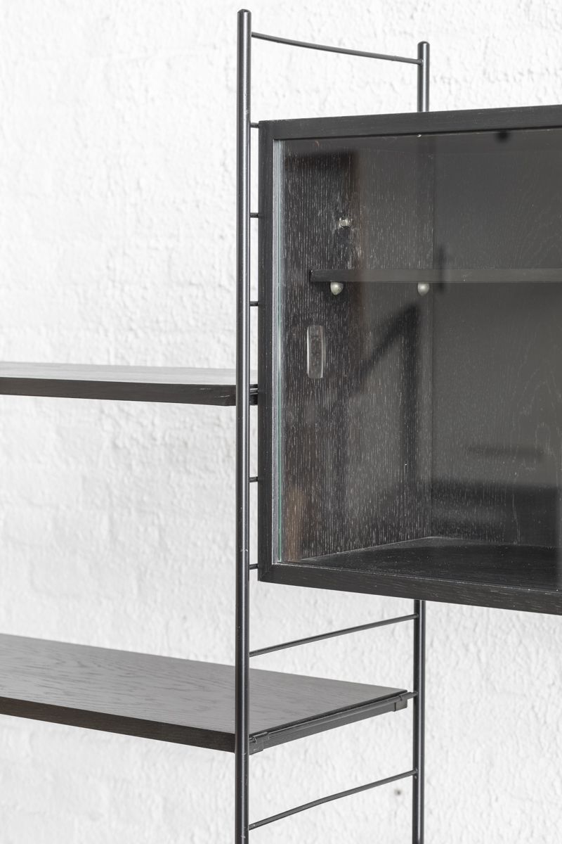 3-Bay shelving system in black by WHB, Germany, 1960’s