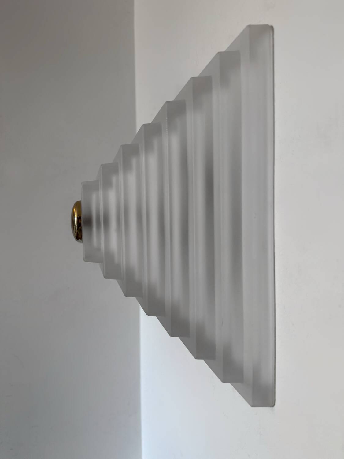 Pyramid glass ceiling light Limburg 1980s