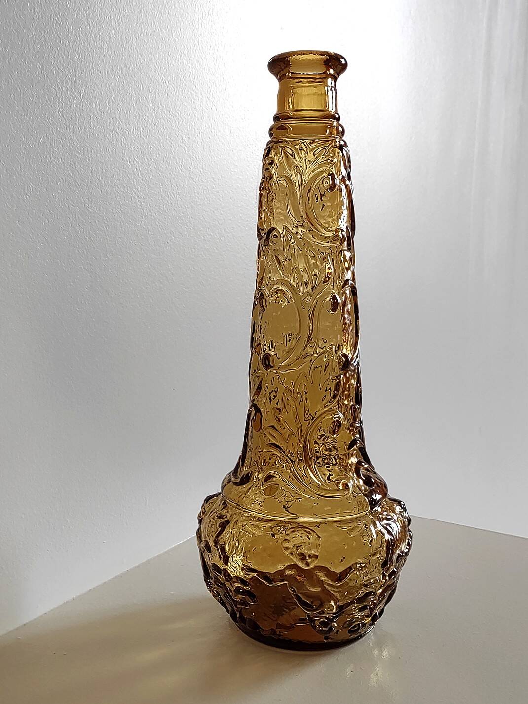 Vintage amber glass bottle