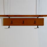 Scandinavian wall coat rack teak 1960
