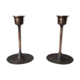 Pair of vintage Scandinavian brass candlesticks