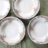 Soup plates x4, Onnaing, Guirlande model, 19th century