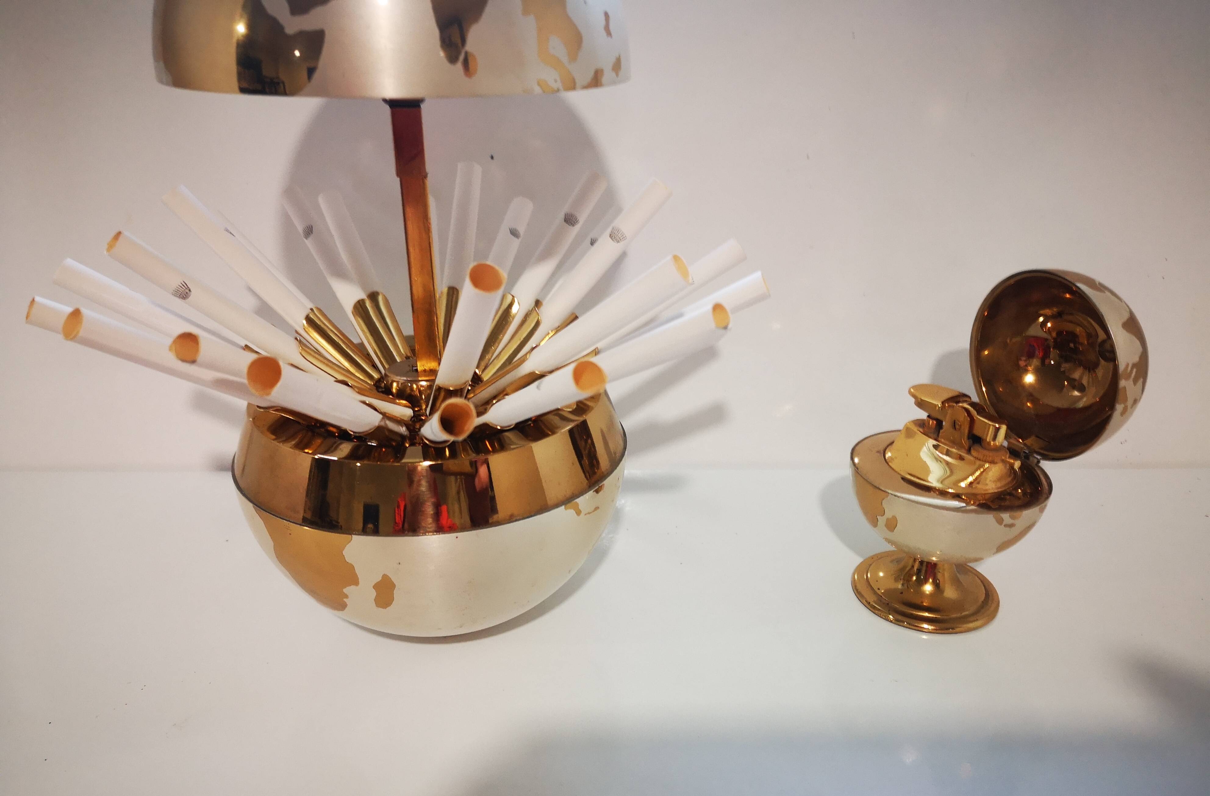 Vintage cigarette dispenser and table lighter