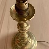 Bronze Lamp Base with Draped Decor Louis XVI Style