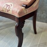 Pair of carved solid mahogany gondolas from the 19th century