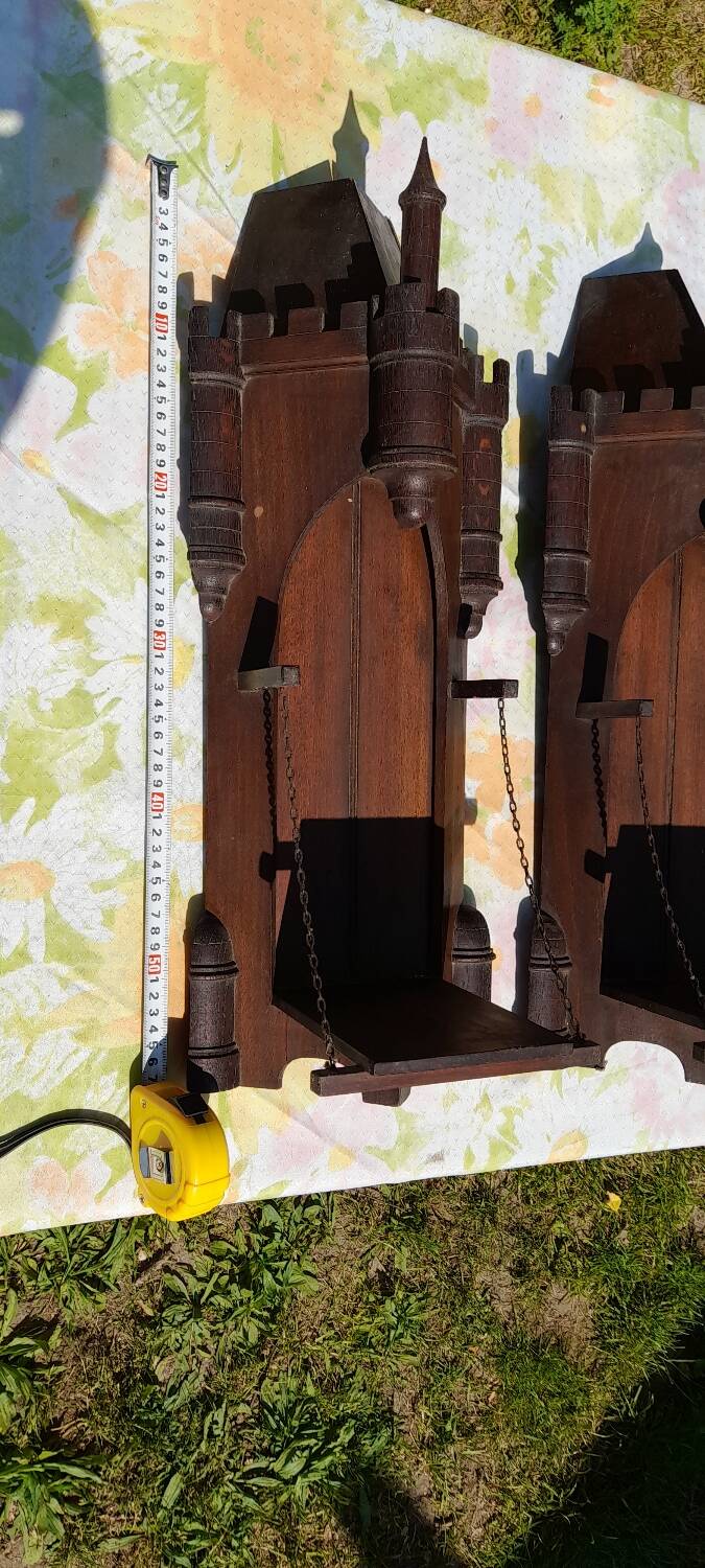 Gothic wall corner shelves