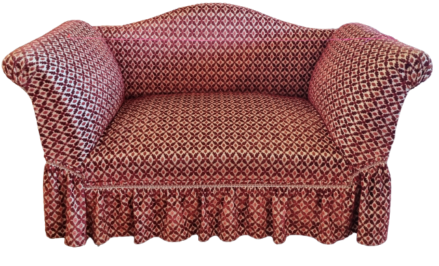 Two-seater sofa on wheels