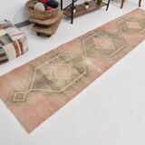 3x12 Pale Red Brown Vintage Runner Rug 80x380Cm SK 21977