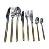 Housewife in silver and gold metal 104 cutlery