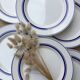 Assiettes plates liserés bleus Quadrifoglio