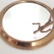 Old mirror and brass top, round, vintage 1960, 32 cm