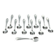 12 silver-plated oyster/dessert forks, filet pattern with contours.