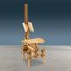Chaise sculpturale post-moderne en bois, design Anacleto Spazzapan