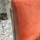 Suite of 4 vintage orange chairs 1970 steel and suede