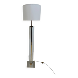 Plexi and gold metal floor lamp, 1970s