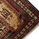 Tapis de couloir vintage Lankaran géométrique en laine rouge et moutarde, 304 x 115 cm