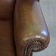 Large Dark Brown Cowhide Leather Wingback Chair