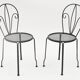 Série de 4 chaises de jardin en métal laqué noir