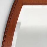 Rare miroir de cheminée Art Nouveau en chêne de Geo Vervanck avec miroir à facettes