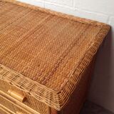 Rattan and wicker chest of drawers